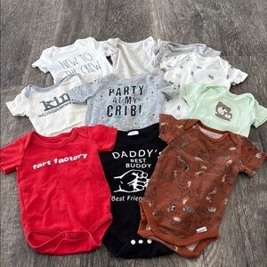 10 Assorted Baby Bodysuits Set
